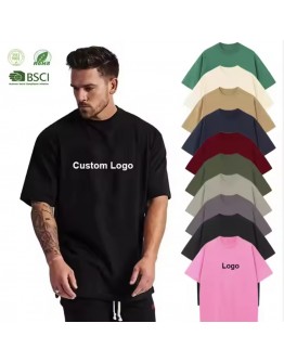 100% cotton US size Custom T-shirt, digital printing logo 230gsm men plain o-neck T-shirt