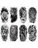 8 Pieces in Stock Tattoo of lion, tiger, owl semi-permanent grass and tree Tattoo