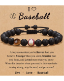 Sport Black Frosted Beaded Bracelet Gift