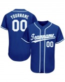 Custom Royal White-Light Blue Baseball Jersey
