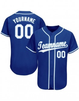 Custom Royal White-Light Blue Baseball Jersey
