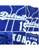Custom Royal White-Light Blue Baseball Jersey