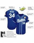 Custom Royal White-Light Blue Baseball Jersey