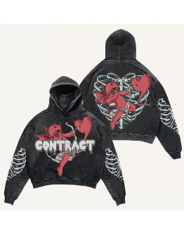 Hip-hop style loose-fitting retro hooded sweatshirt customization