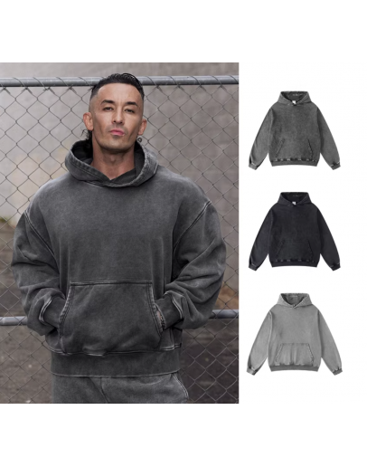 Hip-hop style loose-fitting retro hooded sweatshirt customization