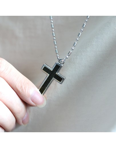 Cross Volcanic Stone Energy Health Pendant